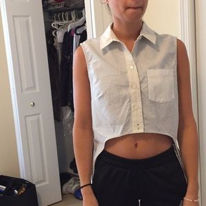 Jonathan simkai high low collard button down